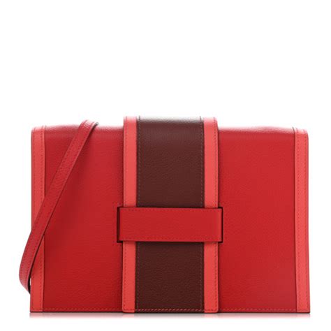 HERMES Evercolor H Passant Clutch Rouge De Coeur Rouge H 